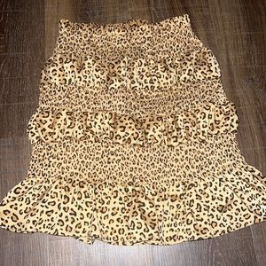 PLT Cheetah Mini Ruffle Skirt